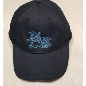 Hawaiian Headwear Brand Hat Cap Twin Turtles Black Blue Baseball Snapback